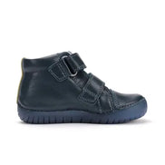 d.d.step boy leather shoes (a050-52497m) shoes uk close up of material and stitching details