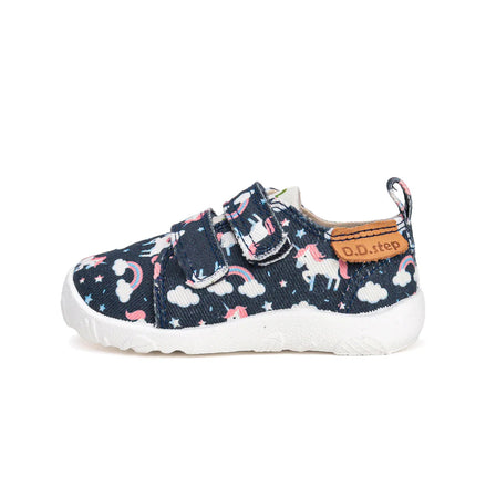 d.d.step girls barefoot/ water-repellence/canvas (c086-52832) shoes uk main view showing overall design for toddlers