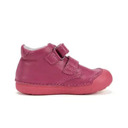 d.d.step girl first step leather shoes (s066-52737) shoes uk side view highlighting sole flexibility and shape
