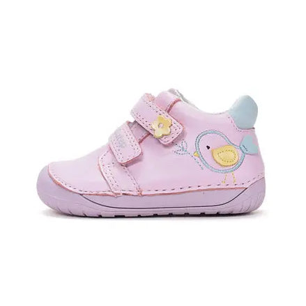 d.d.step bird girl barefoot leather shoes (s070-61646a) shoes uk main view showing overall design for toddlers