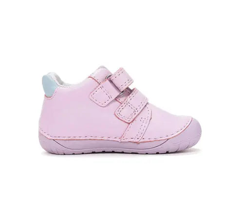 d.d.step bird girl barefoot leather shoes (s070-61646a) shoes uk side view highlighting sole flexibility and shape