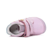 d.d.step bird girl barefoot leather shoes (s070-61646a) shoes uk close up of material and stitching details