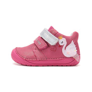 D.D.Step bird design barefoot leather shoes for toddler girls with flexible sole