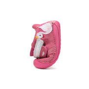 Girls barefoot shoes with bird design and secure fastening