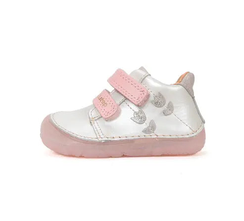 d.d.step girl barefoot leather shoes (s073-61866) shoes uk main view showing overall design for toddlers