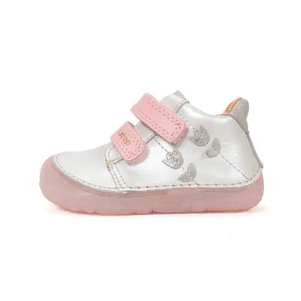 d.d.step girl barefoot leather shoes (s073-61866) shoes uk main view showing overall design for toddlers