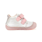 d.d.step girl barefoot leather shoes (s073-61866) shoes uk side view highlighting sole flexibility and shape