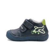 Toddler first walking shoes soft leather flexible sole boys navy D.D.Step