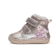 d.d.step little girl barefoot padded ankle boots (w070-52624a) boots uk main view showing overall design for toddlers