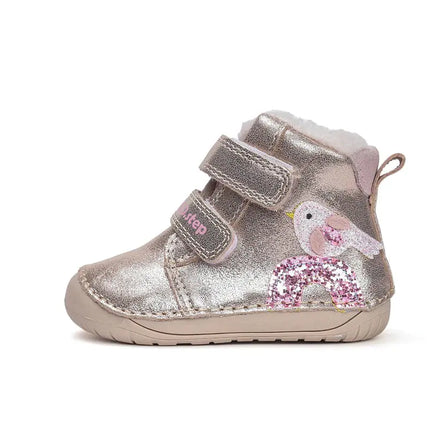 d.d.step little girl barefoot padded ankle boots (w070-52624a) boots uk main view showing overall design for toddlers