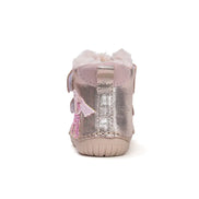 d.d.step little girl barefoot padded ankle boots (w070-52624a) boots uk close up of material and stitching details
