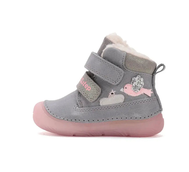 d.d.step little girl padded ankle boots (w082-52314b) boots uk main view showing overall design for toddlers