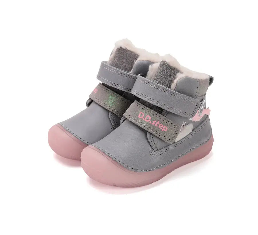 d.d.step little girl padded ankle boots (w082-52314b) boots uk product image showing details